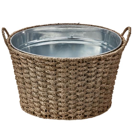 Natural Woven Seagrass Party Tub