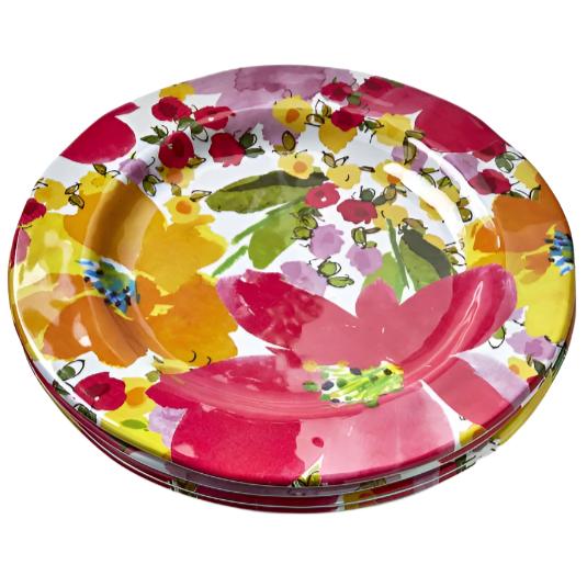 Springtime Floral Melamine Dinner Plates - 4 pc.