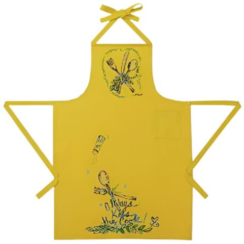 "Always Kiss The Cook" Yellow Cotton Apron