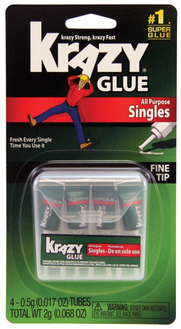 Krazy Glue Super Strength Glue Single Use Mini Tubes - 4 pc.