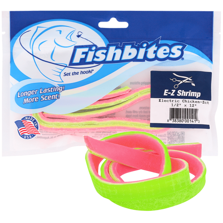 Fishbites E-Z Footlong Bait Strips (Shrimp) - 2 pc.