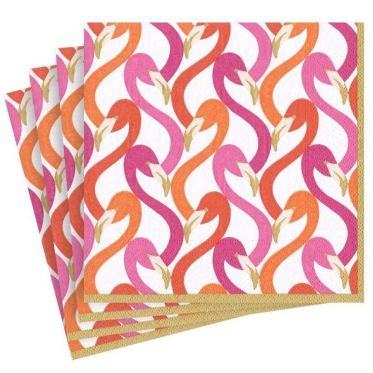 Flamingo Flock Paper Napkins in Fuchsia