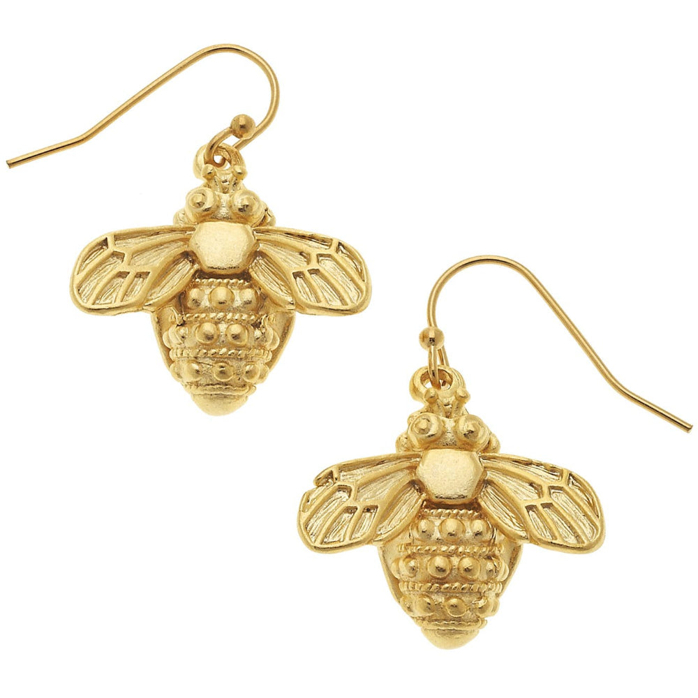 Susan Shaw Gold Bee Earrings