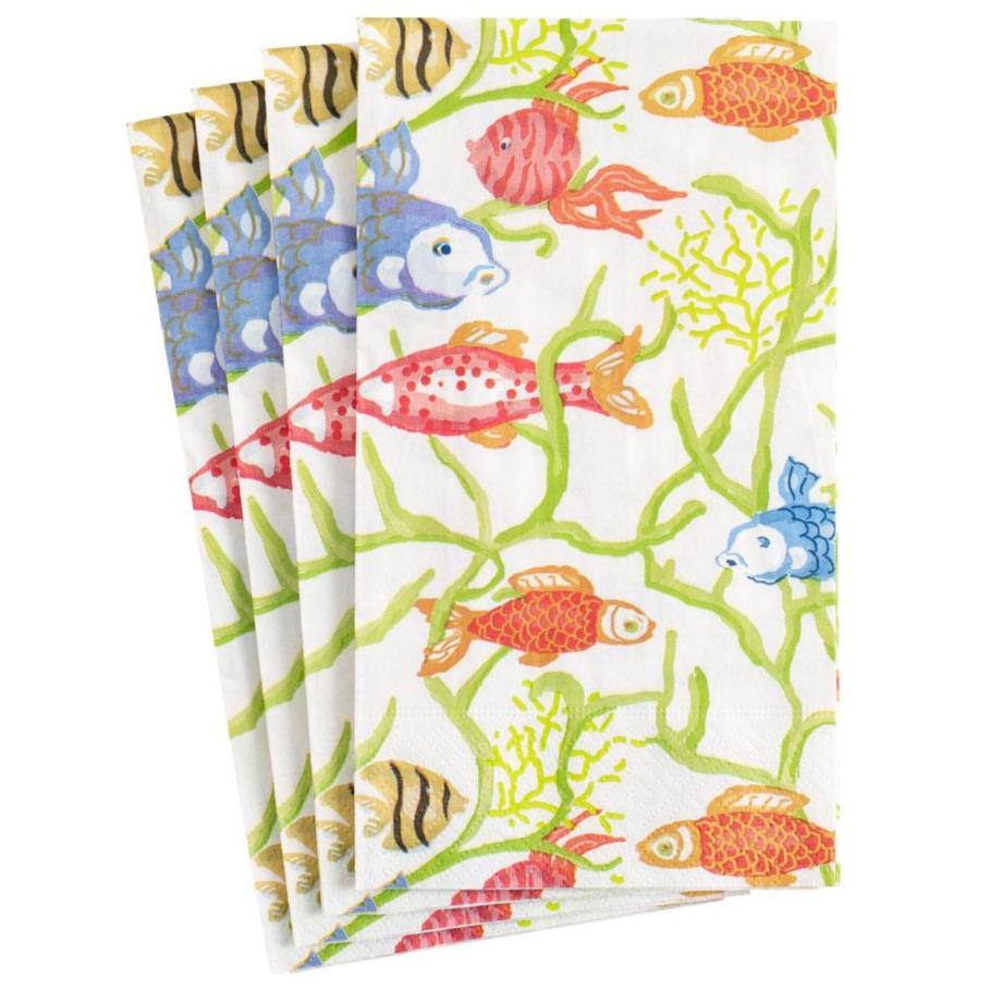 Tropical Reef Paper Napkins in White