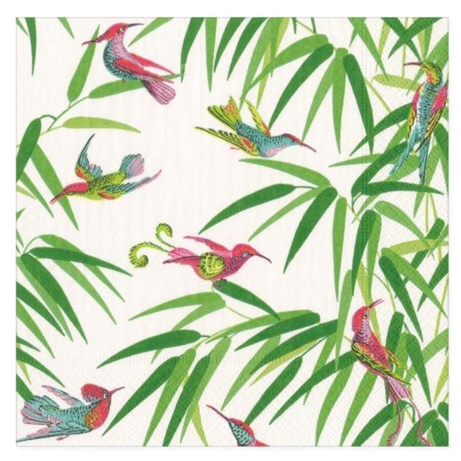 Birds in Paradise (White) Paper Napkins