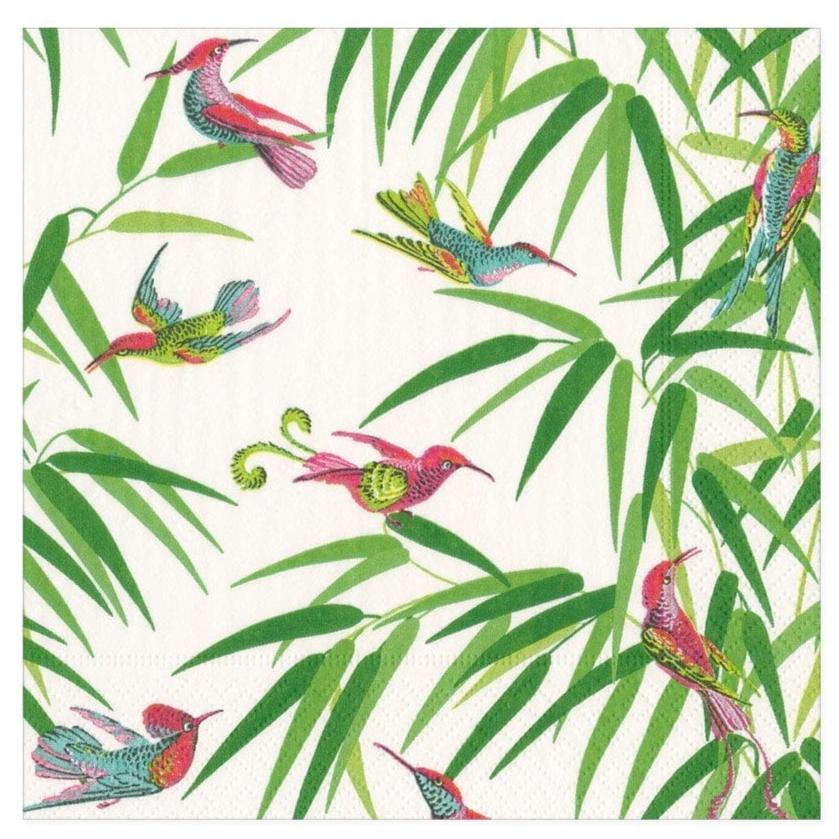 Birds in Paradise (White) Paper Napkins