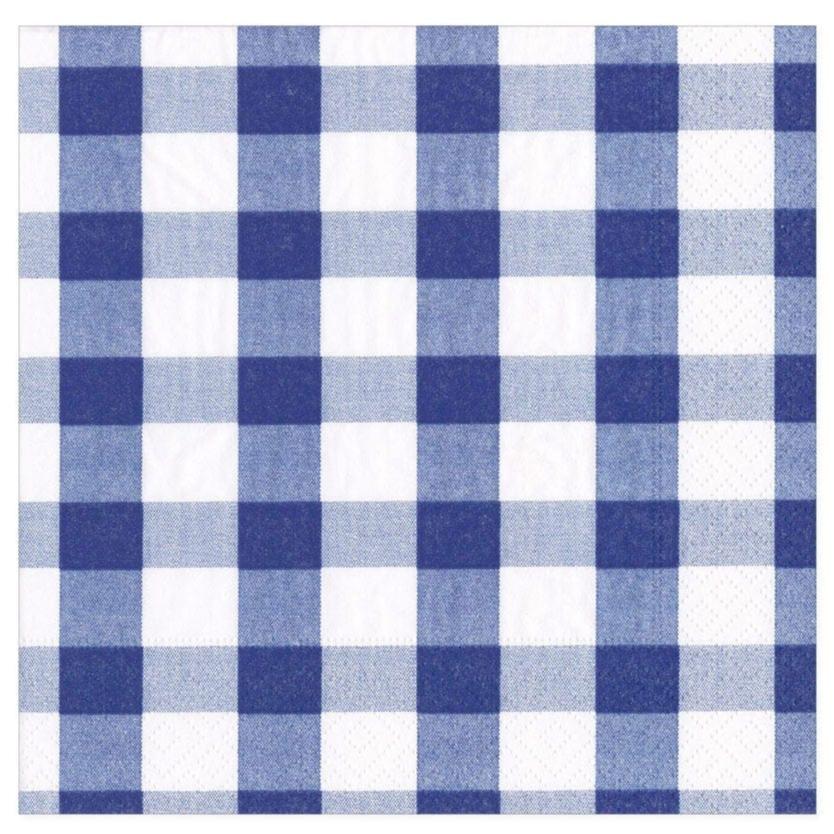 Gingham Paper Napkins in Blue