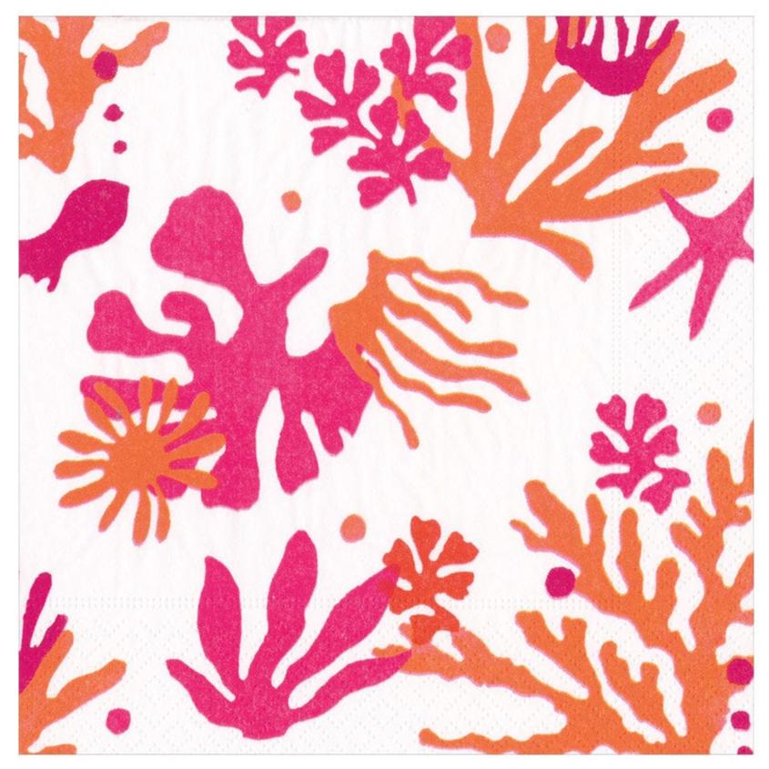 Matisse Paper Napkins in Coral & Orange