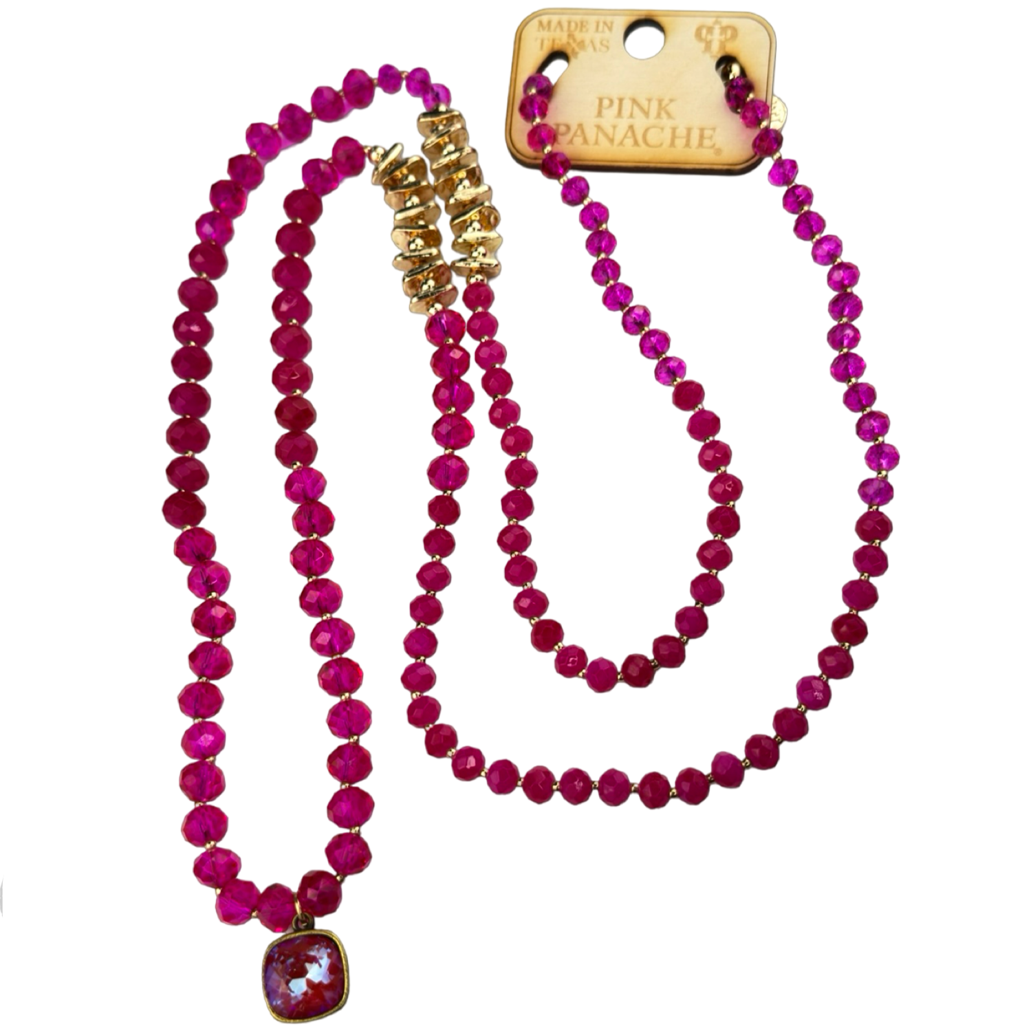 Pink Panache Crystal Pendant Necklace