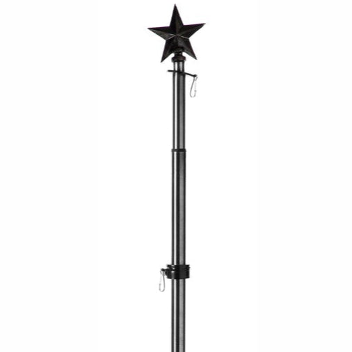 Black Star Metal Extendable Flagpole - 35" to 60"