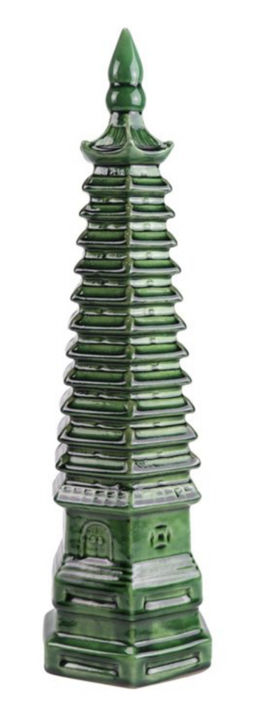 Glazed Ceramic Asian Pagoda - 16"