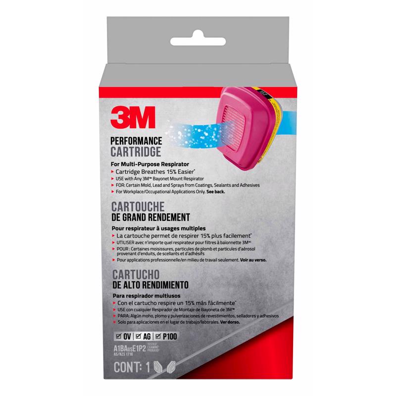 3M P100 Acid Gas & Organic Vapor Respirator Replacement Filters - 1 Pair