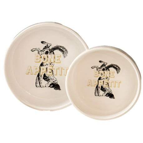 "Bone Appetit" Ceramic Dog Bowl