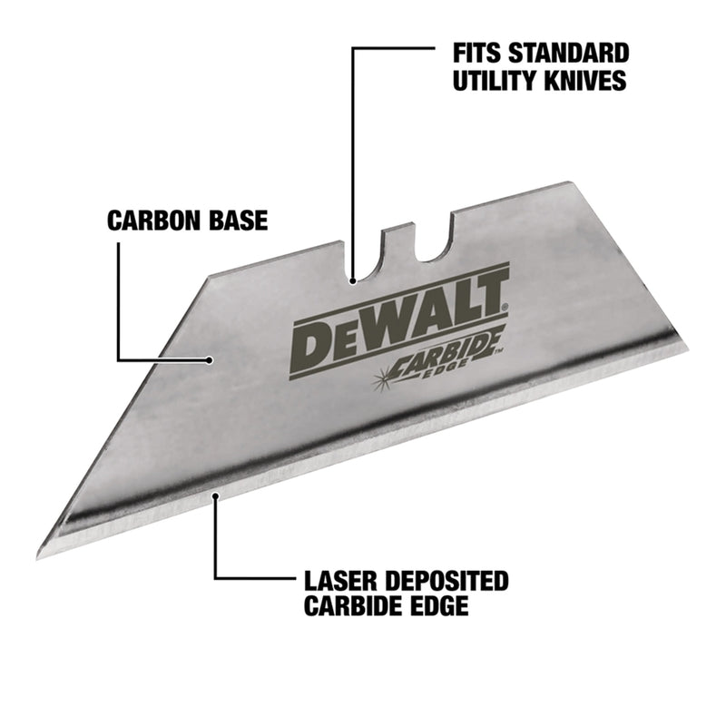 DeWalt Carbide Edge Steel Heavy Duty Utility Blade, 2.5" - 5 Piece