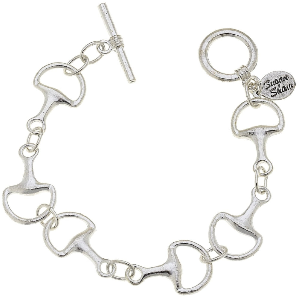 Susan Shaw Silver Horse-Bit Toggle Bracelet