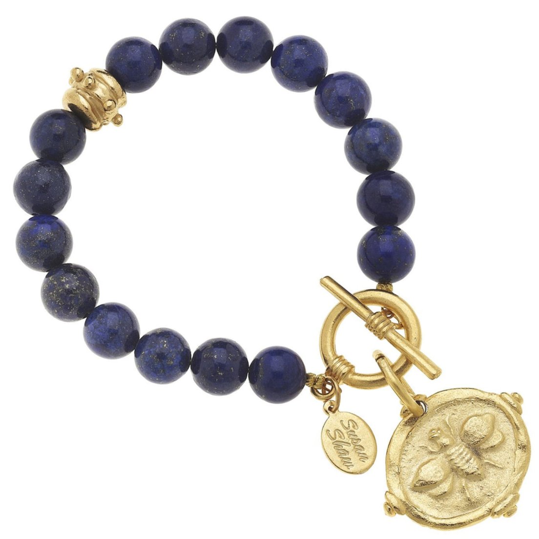 Gold Bee Intaglio Stone Bracelet