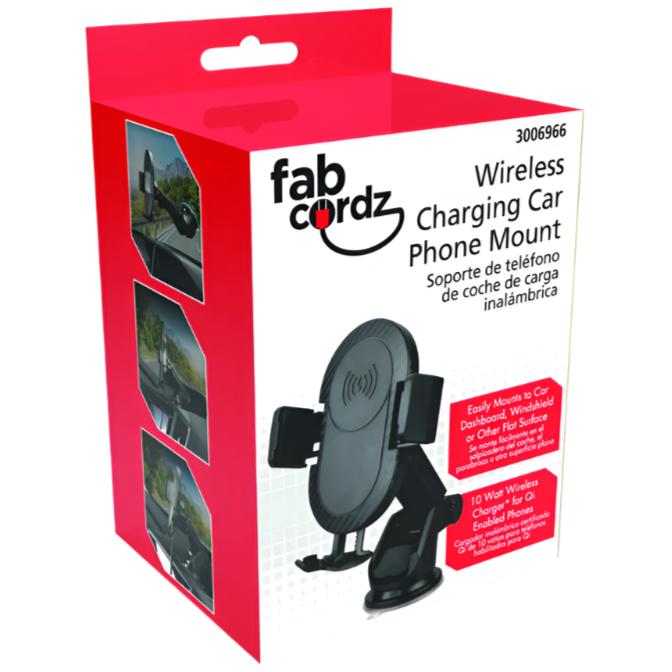 Fabcordz Dash-Mounted Wireless Phone Charger & Holder