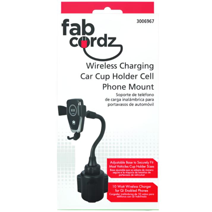 Fabcordz Cup Holder Wireless Phone Charger & Holder