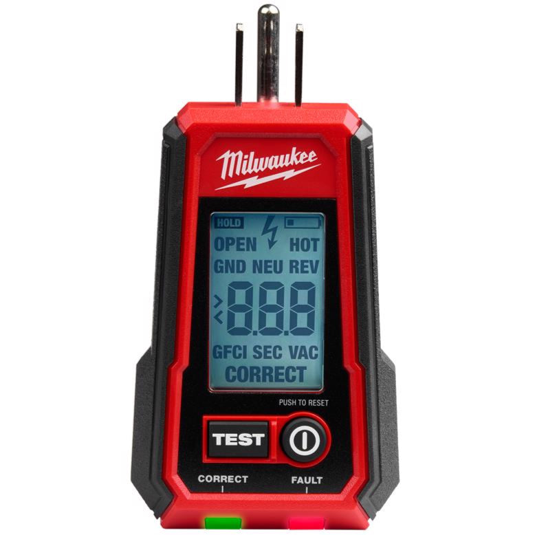 Milwaukee Digital GFCI Outlet Tester (LCD Readout)