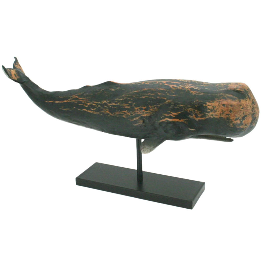 Modern Coastal Polyresin Sperm Whale Figurine - 30.25"