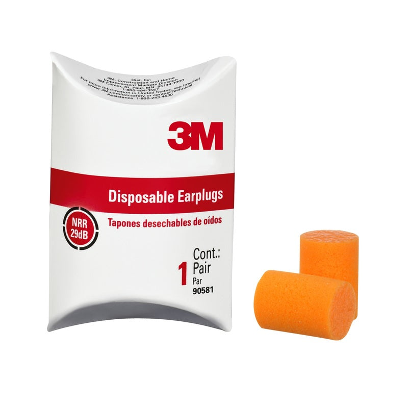 3M 29 dB Disposable Ear Plugs - Orange - 1 Pair