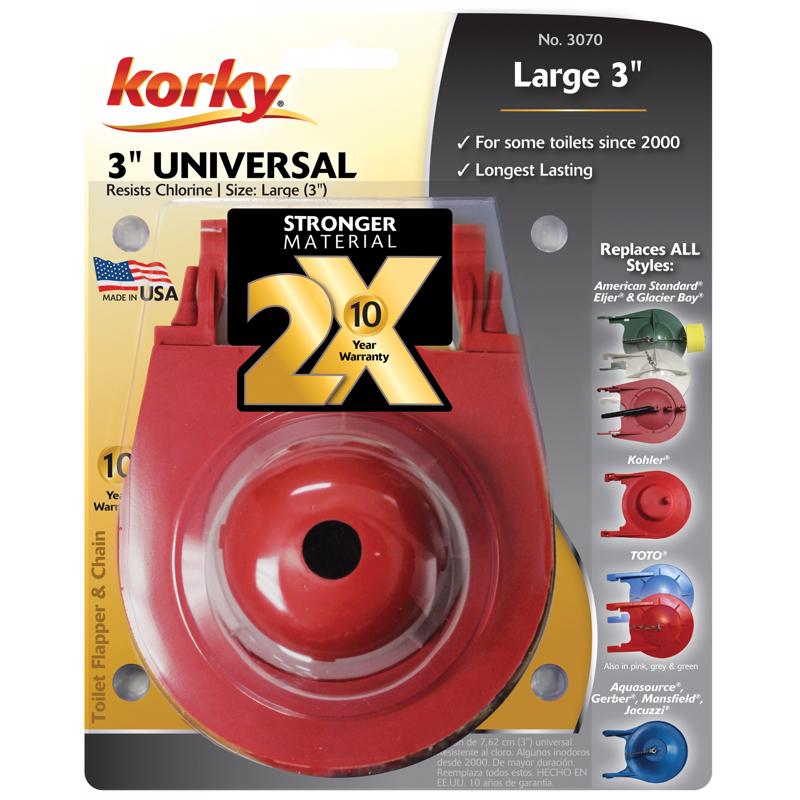 Korky 3" Rubber Toilet Tank Flapper (Universal)