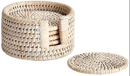 Burma Rattan Coaster Set - 6 pc.