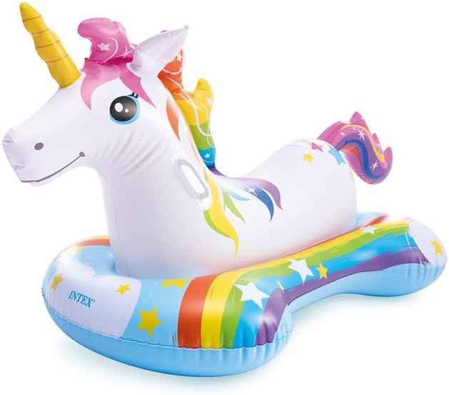 Intex Multicolored Vinyl Inflatable Unicorn Ride-on Pool Float