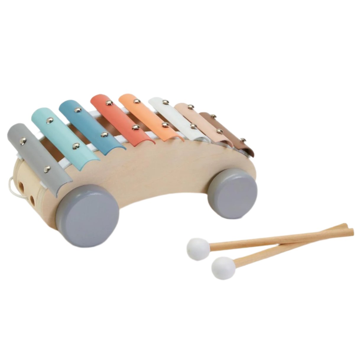 Pull-Along Xylophone Roller Toy w/ Mallets