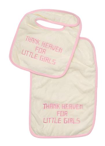 "Thank Heaven" Embroidered Bib & Burp Cloth