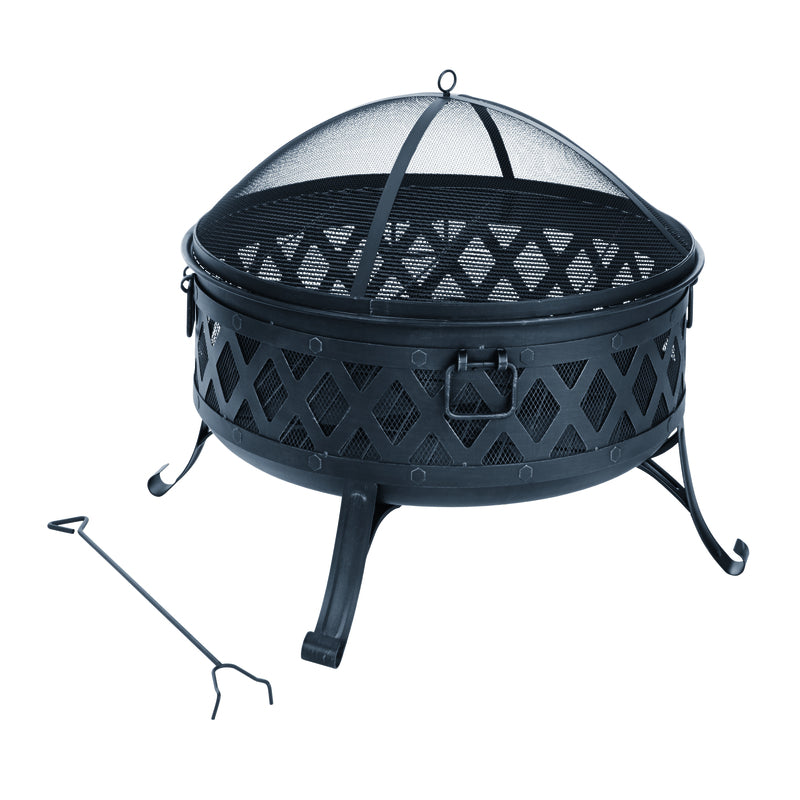 Steel Lattice Round Wood Fire Pit