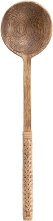 Mango Wood Spoon w/ Bamboo Wrapped Handle - 12.5"