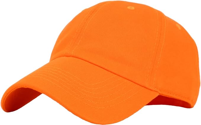 Ethos Adjustable Cotton Orange Baseball Cap (Blank)