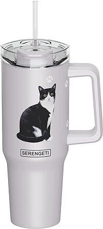 Serengeti Stainless Steel Travel Cat Pattern Mug - 40 oz.