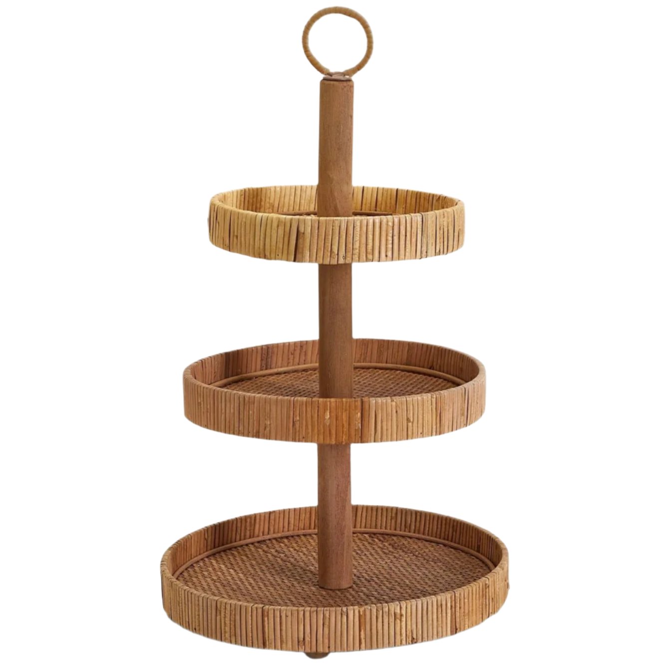 3-Tier Adjustable Rattan Centerpiece Stand - 13.75" x 24"