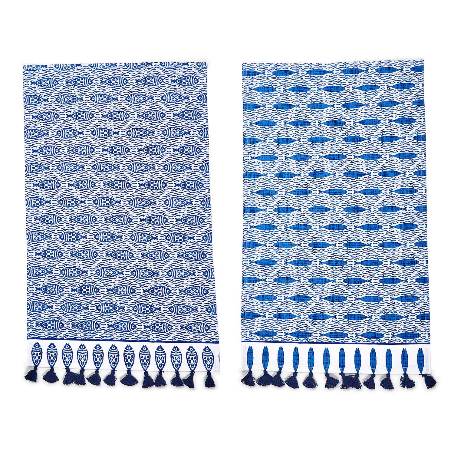 Water's Edge Fish Dish Towels - Set of 2