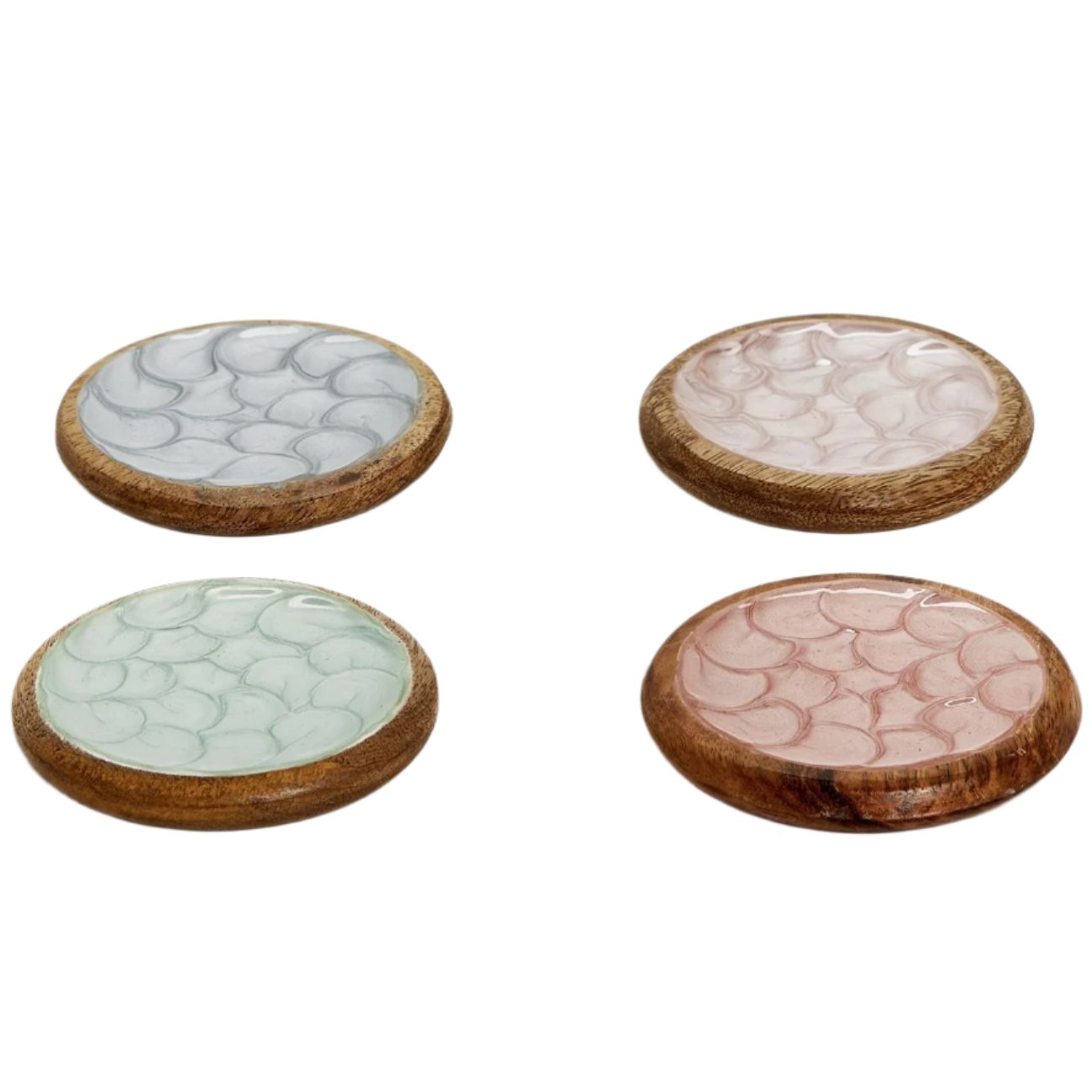 Laquered Mango Wood Drink Coasters - 4 pc.