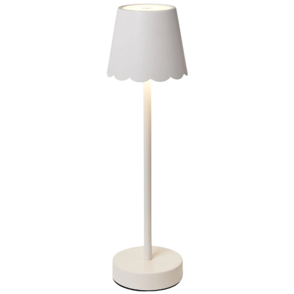 USB Rechargeable Mini Scalloped LED Table Lamp - 14.5"