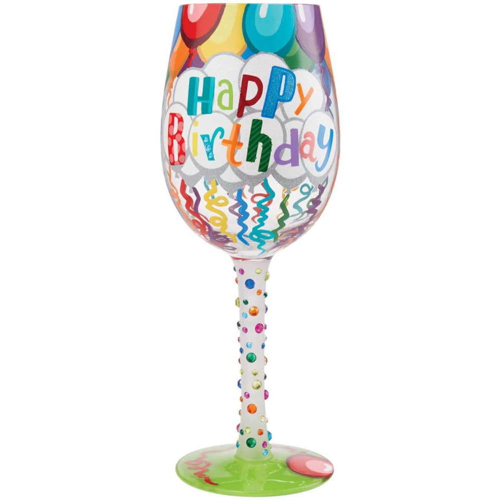 Lolita Hand-Painted Wine Glasses (Birthdays) - 15 oz.