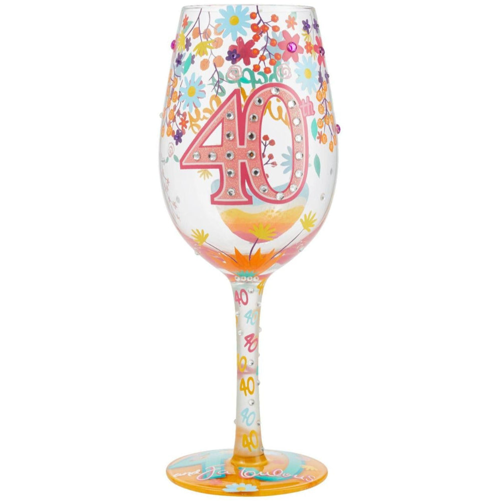 Lolita Hand-Painted Wine Glasses (Birthdays) - 15 oz.