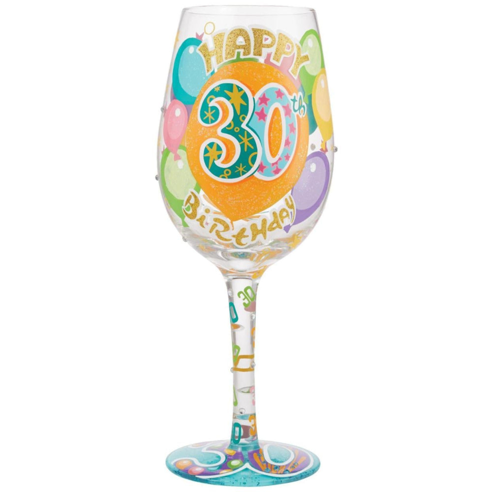 Lolita Hand-Painted Wine Glasses (Birthdays) - 15 oz.