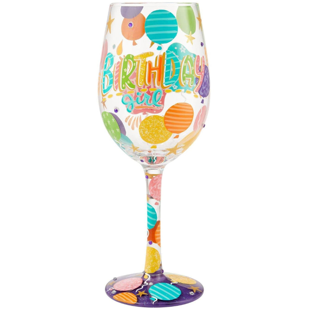 Lolita Hand-Painted Wine Glasses (Birthdays) - 15 oz.