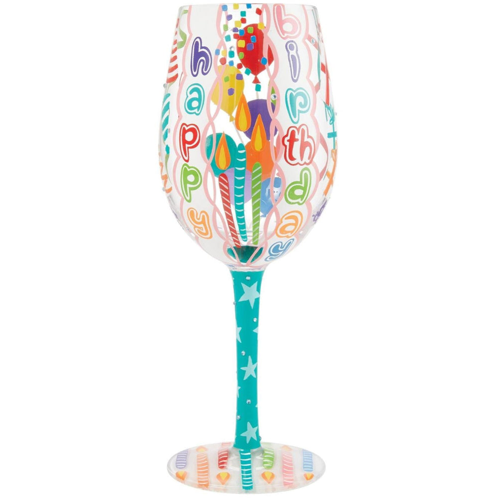 Lolita Hand-Painted Wine Glasses (Birthdays) - 15 oz.