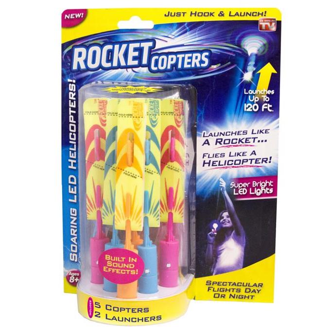 Rocket Copters Light-Up Flying Launchers - 5 pc.