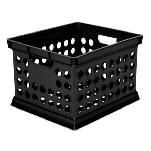 Sterilite Stackable Black Crate - 10.62" x 15.62" x 13.75"