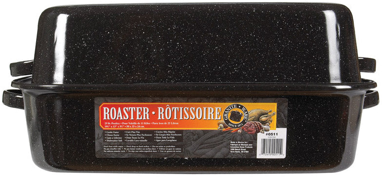 Granite Ware Enameled Porcelain Poultry Roaster (25 lb. Capacity)