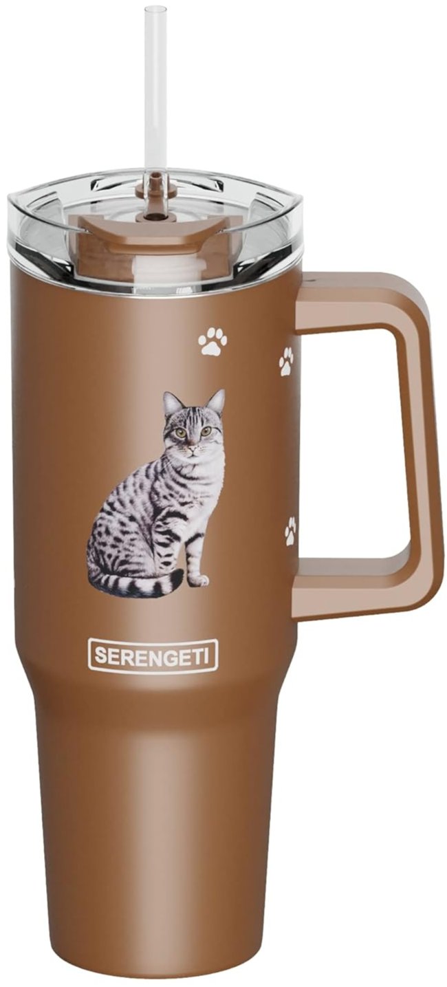 Serengeti Stainless Steel Travel Cat Pattern Mug - 40 oz.