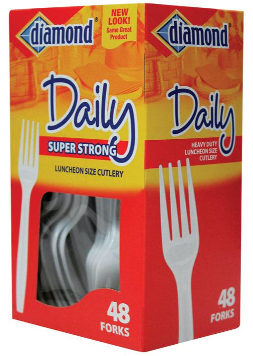 Diamond White Plastic Heavy Duty Forks - 48 pc.