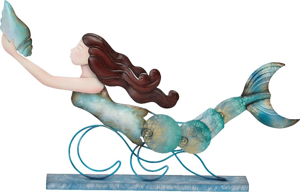 Metal & Capiz Mermaid Stand - 18"