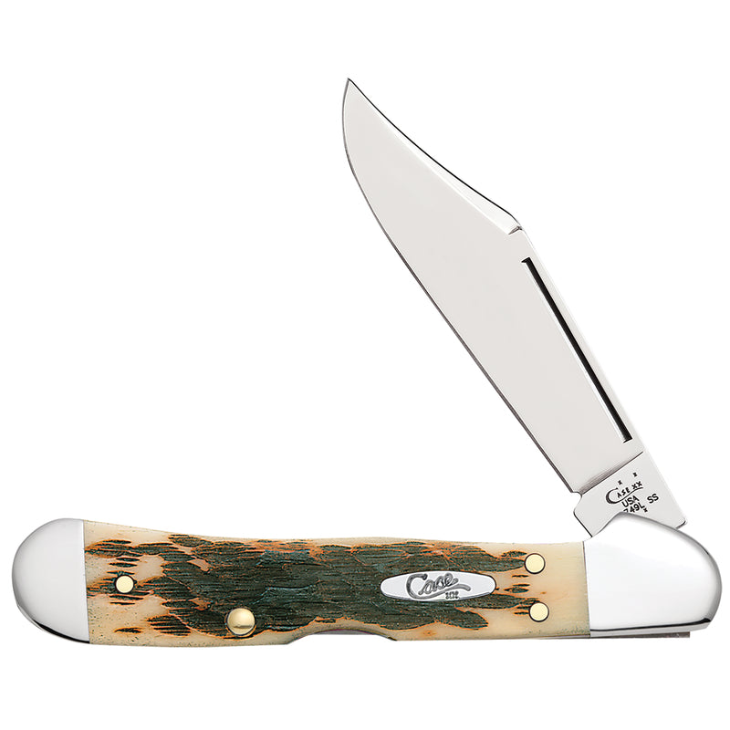 Case Amber Bone Folding Mini Copperlock Pocket Knife - 2.72"